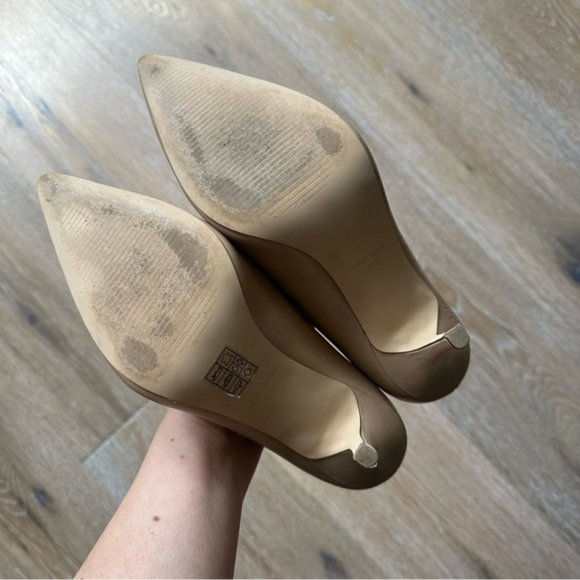 Nine West Jackpot Nude Tan Leather Pumps Pointed Toe US 7.5 - Picture 5 of 9